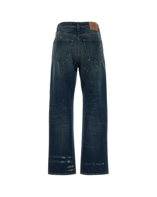 Prada Blue Straight Mid Rise Jeans
