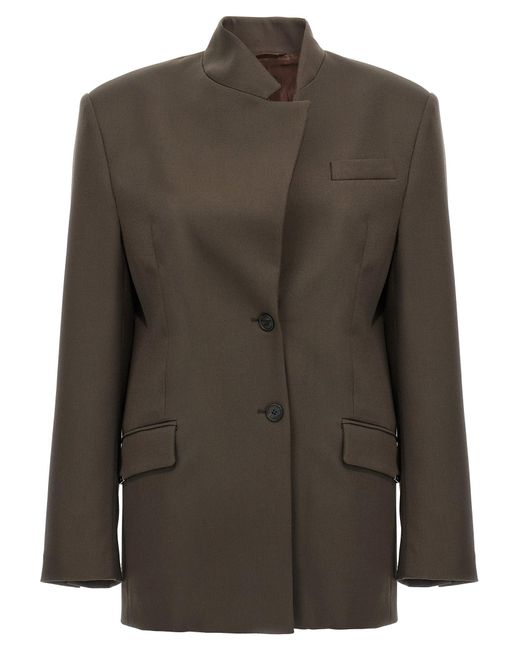 The Attico De Attico Maxi -schouderriem Blazer in het Green