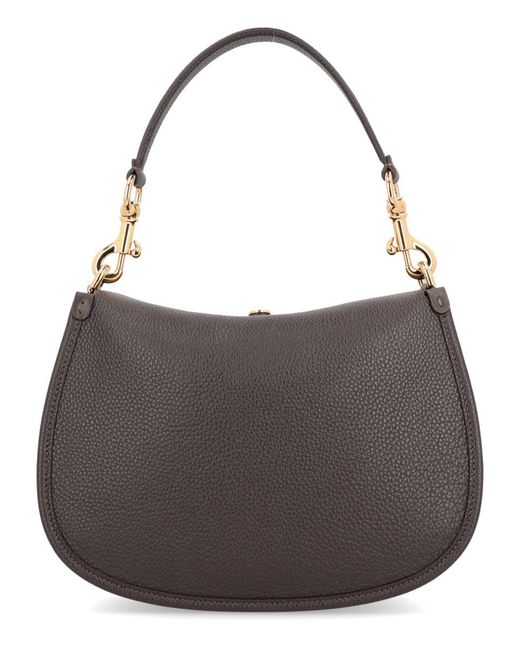 Etro Black Medium Grained Leather Shoulder Bag With Buckle