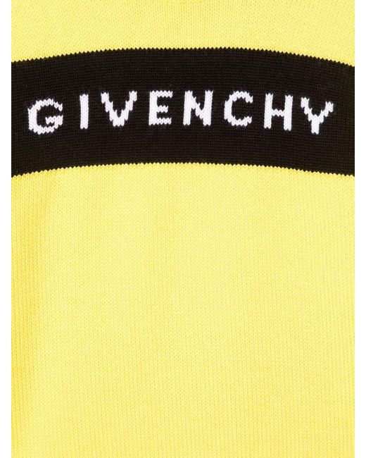 Givenchy Yellow Knitted Jumper Jacquard Logo