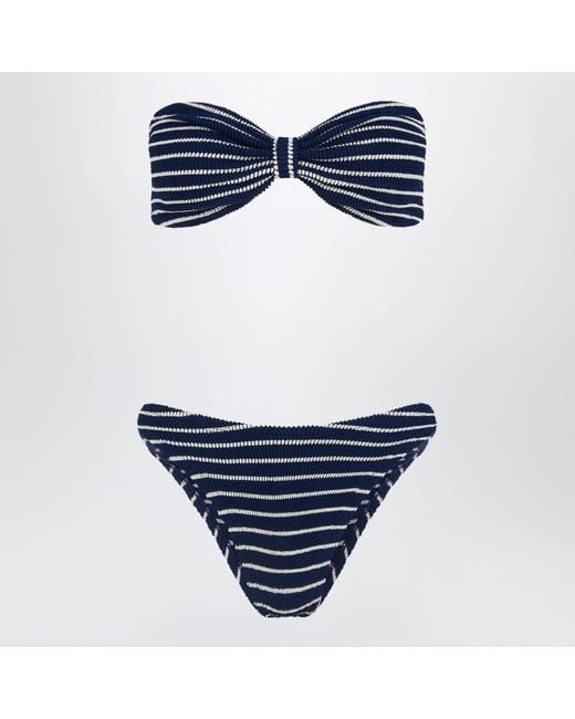 Hunza G Blue Jean Striped Bikini Set