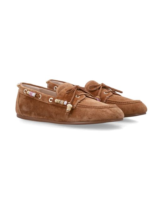 Stuart Weitzman Brown Suede Majorca Loafers Upper
