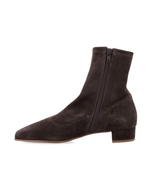By Far Brown Este Ristretto Suede Ankle Boots