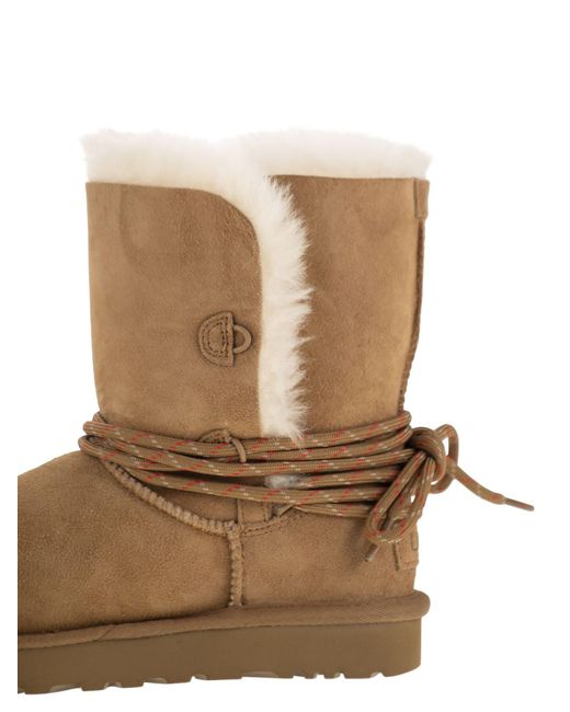 Ugg Brown Bailey Tie Wildleder -Knöchelstiefel