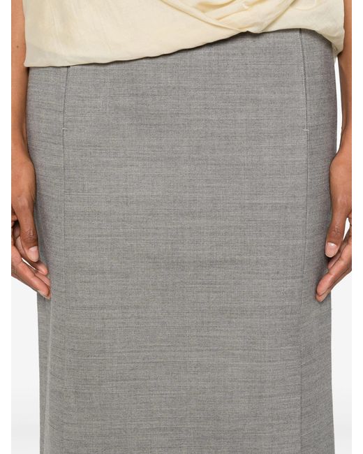 Entire studios Gray Tailored Midi Skirt Warm