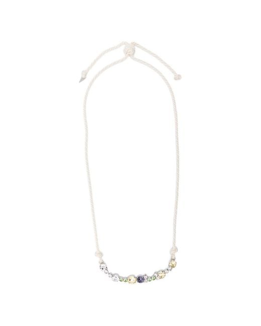 Forte_forte White Crystal Braided Necklace