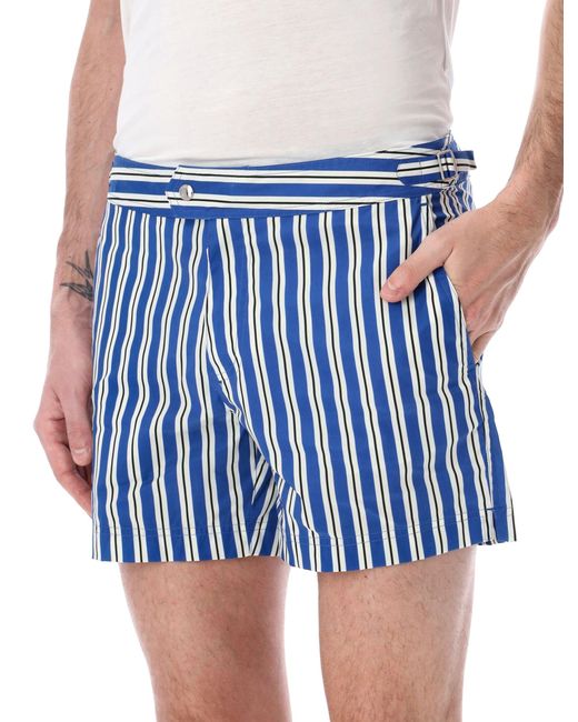 Tom Ford Blue Striped Swim Shorts for men