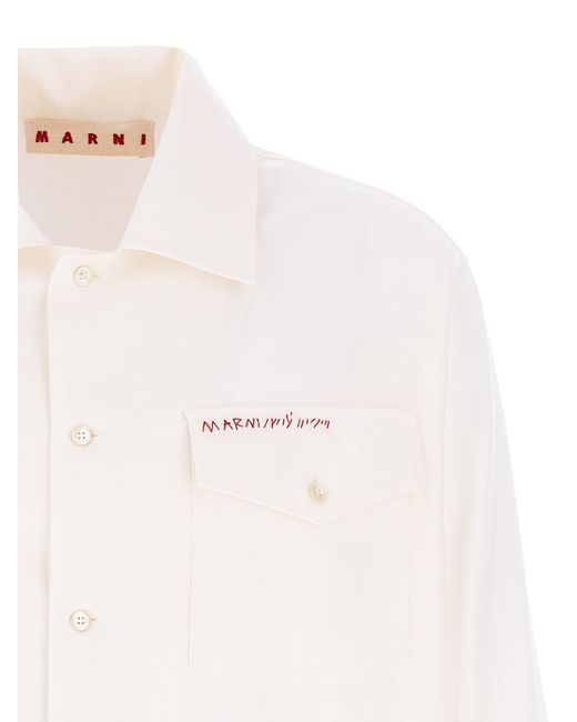 Marni 'Tropical 'Wool' Shirt in White für Herren