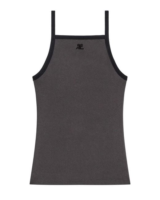 Courreges Black Contrasting Tank Top