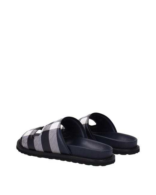 Burberry Blue Ciabatte E Zoccoli Uomo Tessuto Nero/Avorio for men