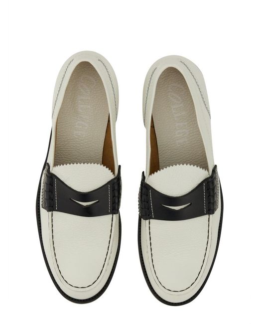 COLLEGE White Leather Loafer