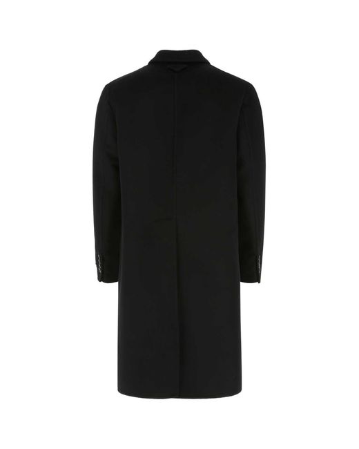 Prada Black Wool Blend Coat for men