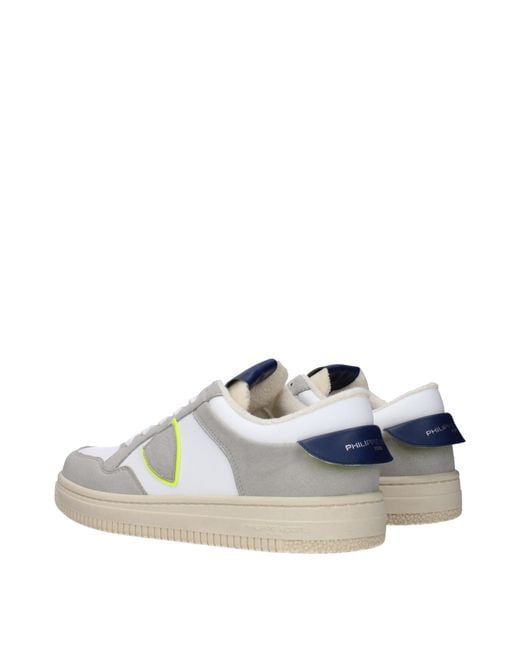 Philippe Model White Sneakers Lyon Uomo Pelle Bianco/Blu for men