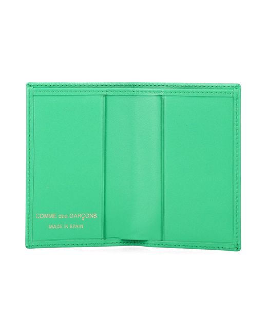 Comme des Garçons Green Leather Bifold Wallet