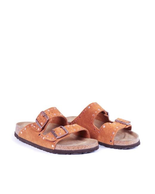 Birkenstock Pink Arizona Rivet Mink, Suede Leather, S