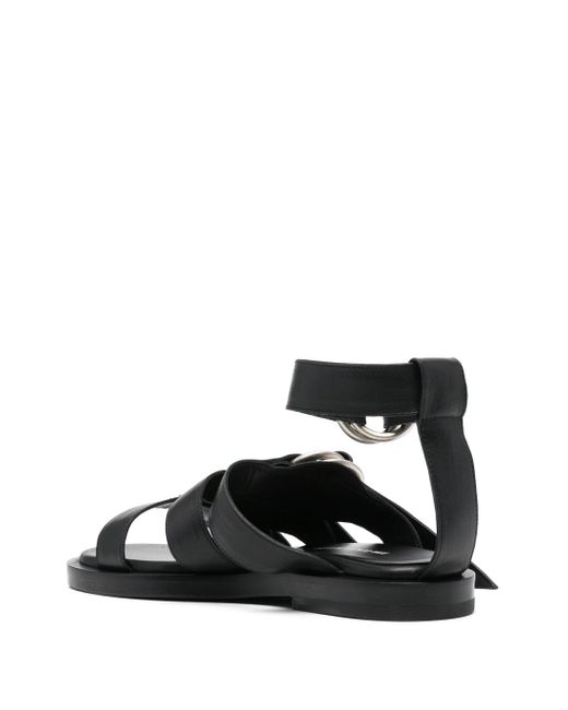 Ann Demeulemeester Black Ann Demeulemester smed Sandale mit Metallringen