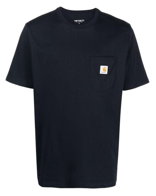 Carhartt Blue Logo-Patch Cotton T-Shirt