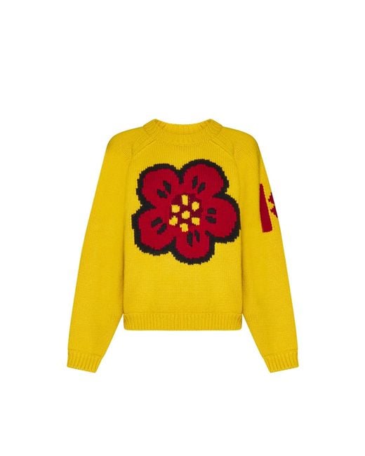 KENZO Yellow Cozy Cotton Pullover For