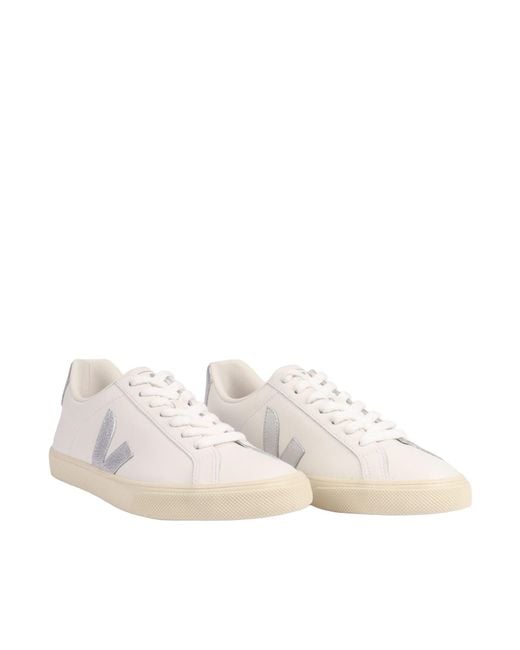 Veja White Espar Logo Leather Extra Sneakers Shoes