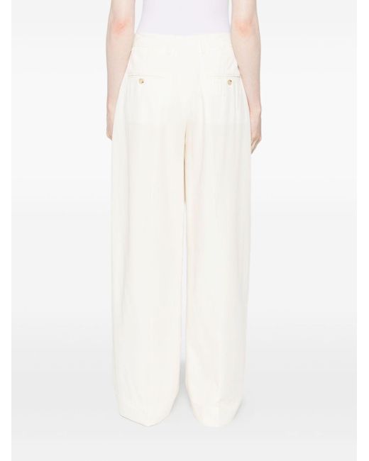 Pantalon À Design Plissé Totême  en coloris White