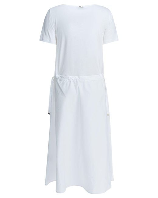 Herno White Flared Midi Dress