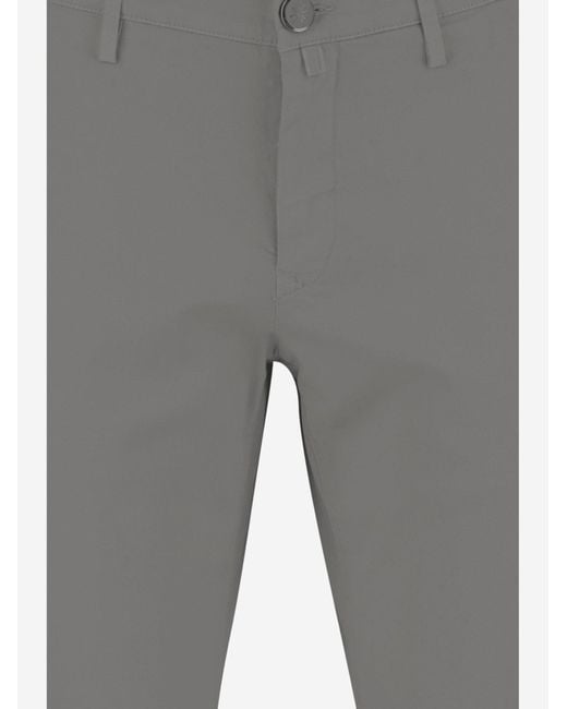Jacob Cohen Gray Trousers Stretch Cotton for men
