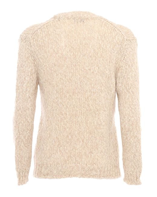 Sette Fili Cashmere Natural Cardigan Over Con Lavorazione Filato Macro Tweed
