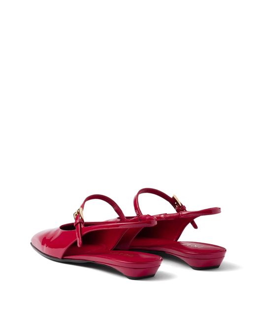 Prada Red Slingback-Ballerinas aus Leder