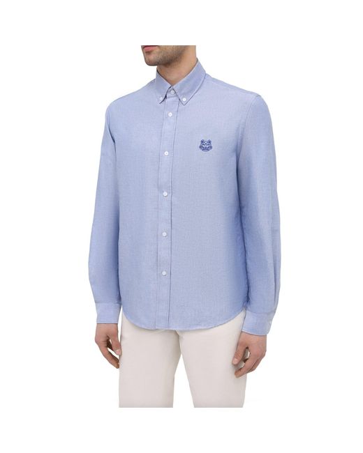 Camisa bordada de Tiger KENZO de hombre de color Blue