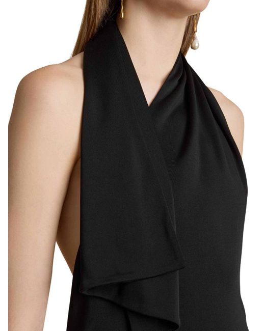 パーティードレス Khaite Integrated Scarf Detail Black Dress KHAITE Elegant Mini Dress With Integrated Scarf in Black | Lyst