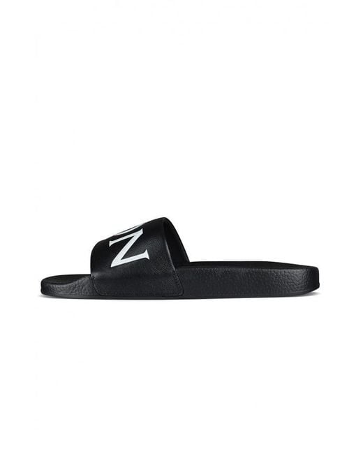 Moncler Slippers Met Logoprint in het Black voor heren