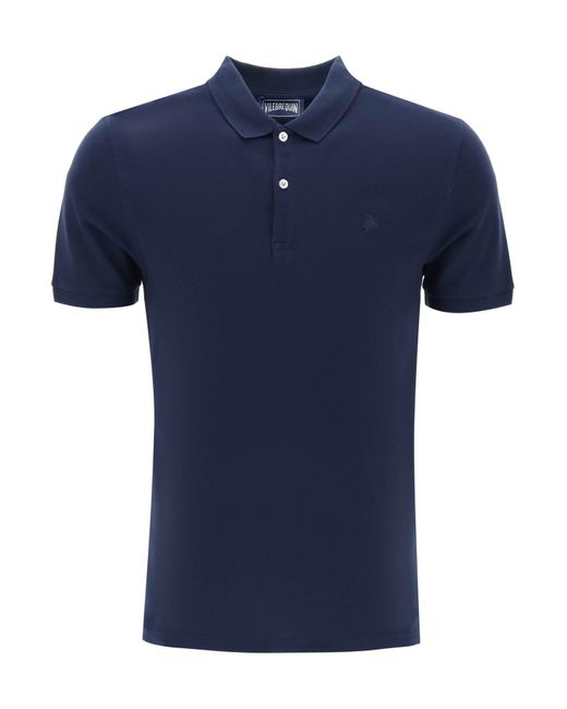 Vilebrequin Regular Fit Cotton Polo Shirt in het Blue voor heren