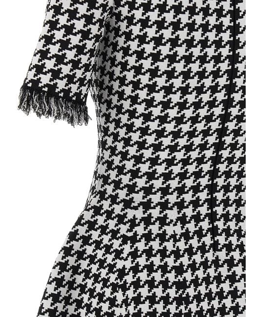 Alexander McQueen Black Kleid Mit Hahnentrittmuster