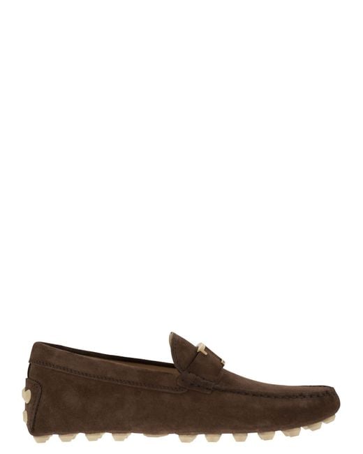 Tod's Rubberen Bubbel T Tijdloos In Suede Leer in het Brown voor heren