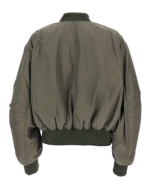 The Attico Green Nylon Bomber Jacket
