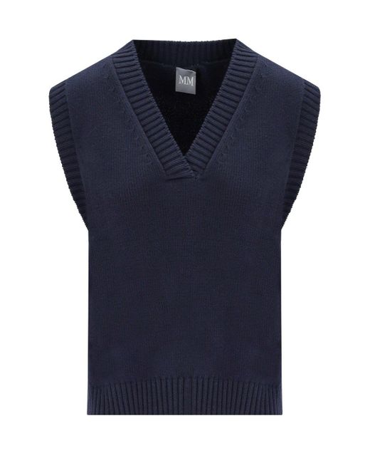 Max Mara Blue Scafati Knitted Vest