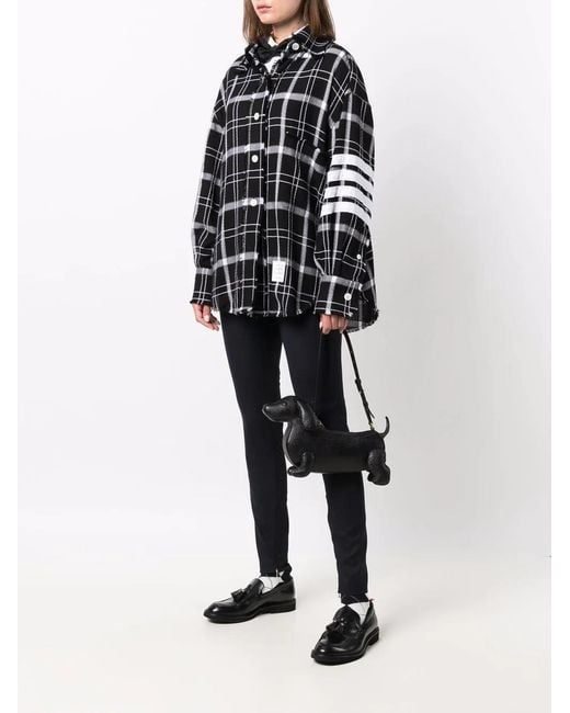 Thom Browne Black Hector Baguette Bag In Pebble Grain Leather