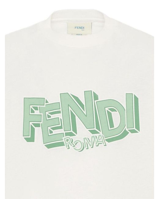 Fendi White T Shirt With Logo
