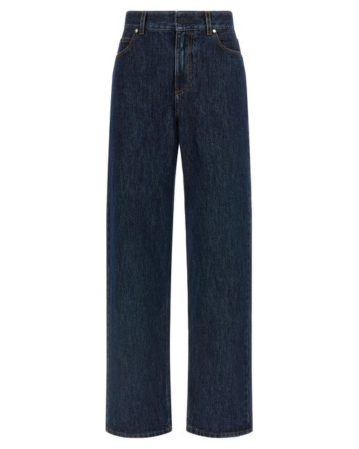 Fendi 'ff' Gewatteerde Jeans in het Blue