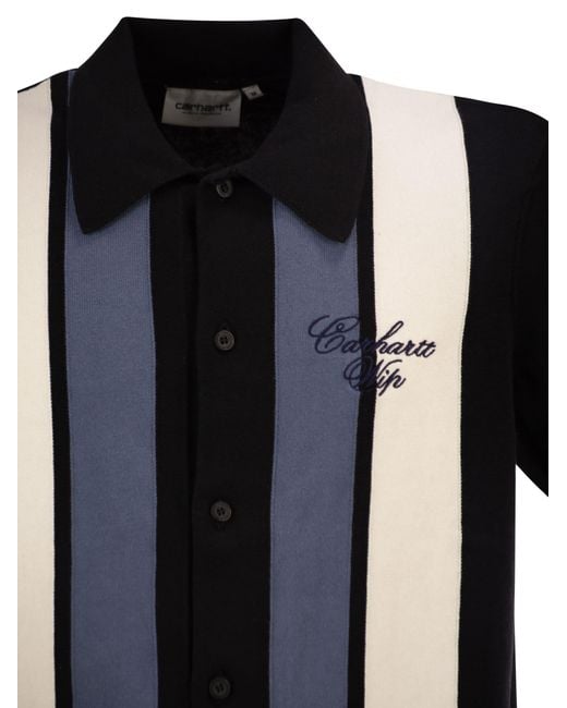 Carhartt Black Striped Shirt With Short Sleeves
