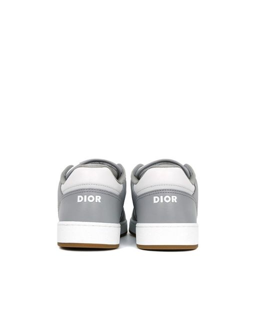 Dior Gray Oblique Leather Sneakers for men