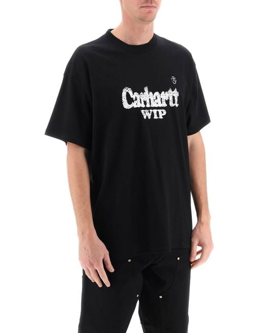 Carhartt Spree Halftone Bedrukt T -shirt in het Black voor heren