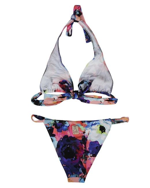 Feel me fab Blue Miami Printed Bikini Set