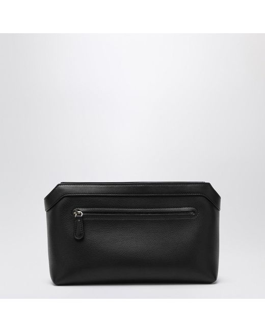 The Row Black Leather Clutch Bag