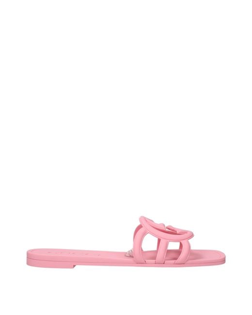Gucci Pink Flip Flops And Clogs Rubber