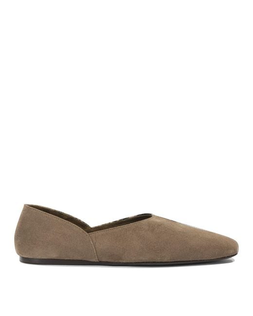 Khaite Brown "Jane" Classic Ballet Flats