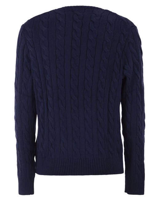 Polo Ralph Lauren Blue Plaited Cotton Jersey for men