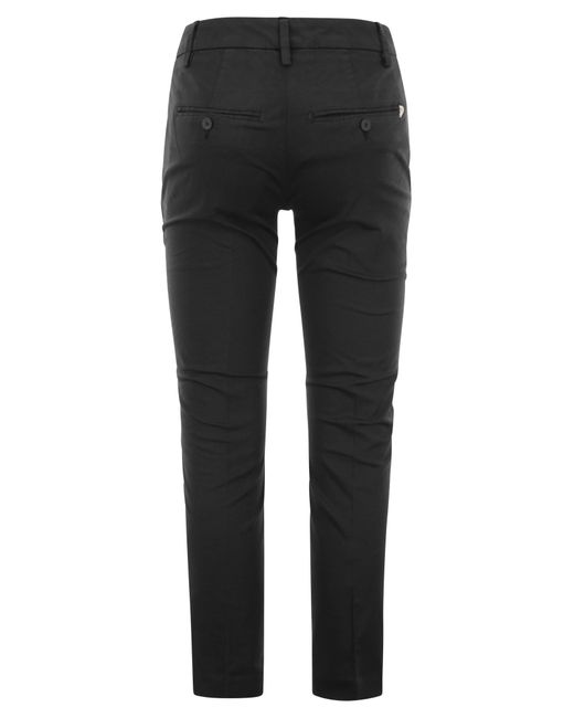 Perfect Slim Fit Gabardine Gabardine pantaloni di Dondup in Black
