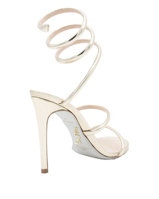 Rene Caovilla White Cleo Heel Sandals