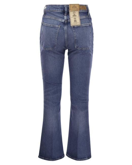 Polo Ralph Lauren Korte En Wijd Uitlopende Jeans in het Blue